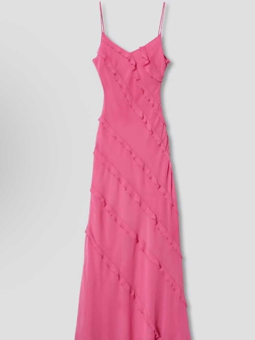 Pink Ruffle Chifon gown